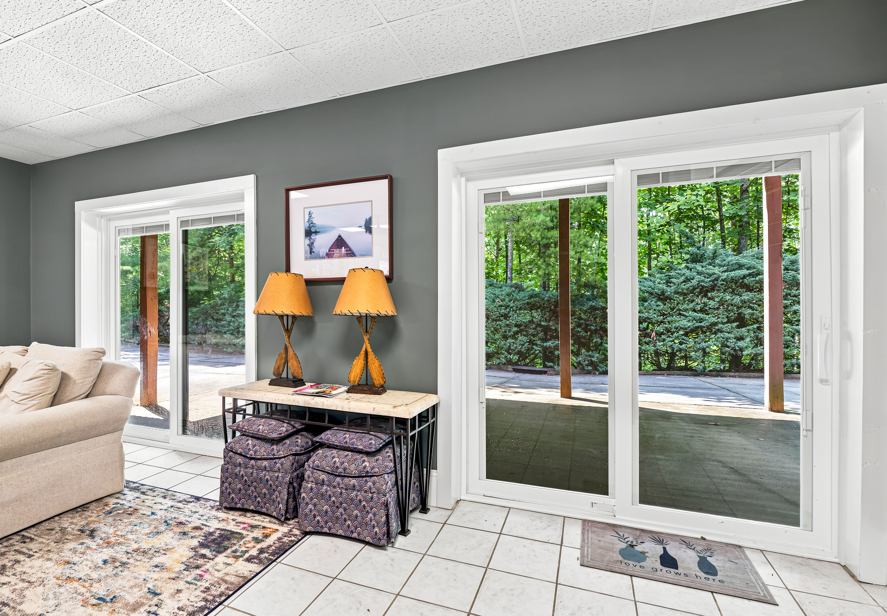 Access the driveway from the basement doors