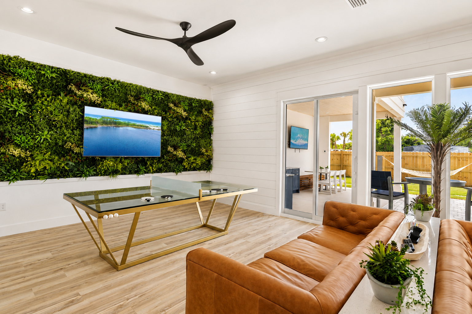 Custom Glass Ping Pong in a Designer Lounge