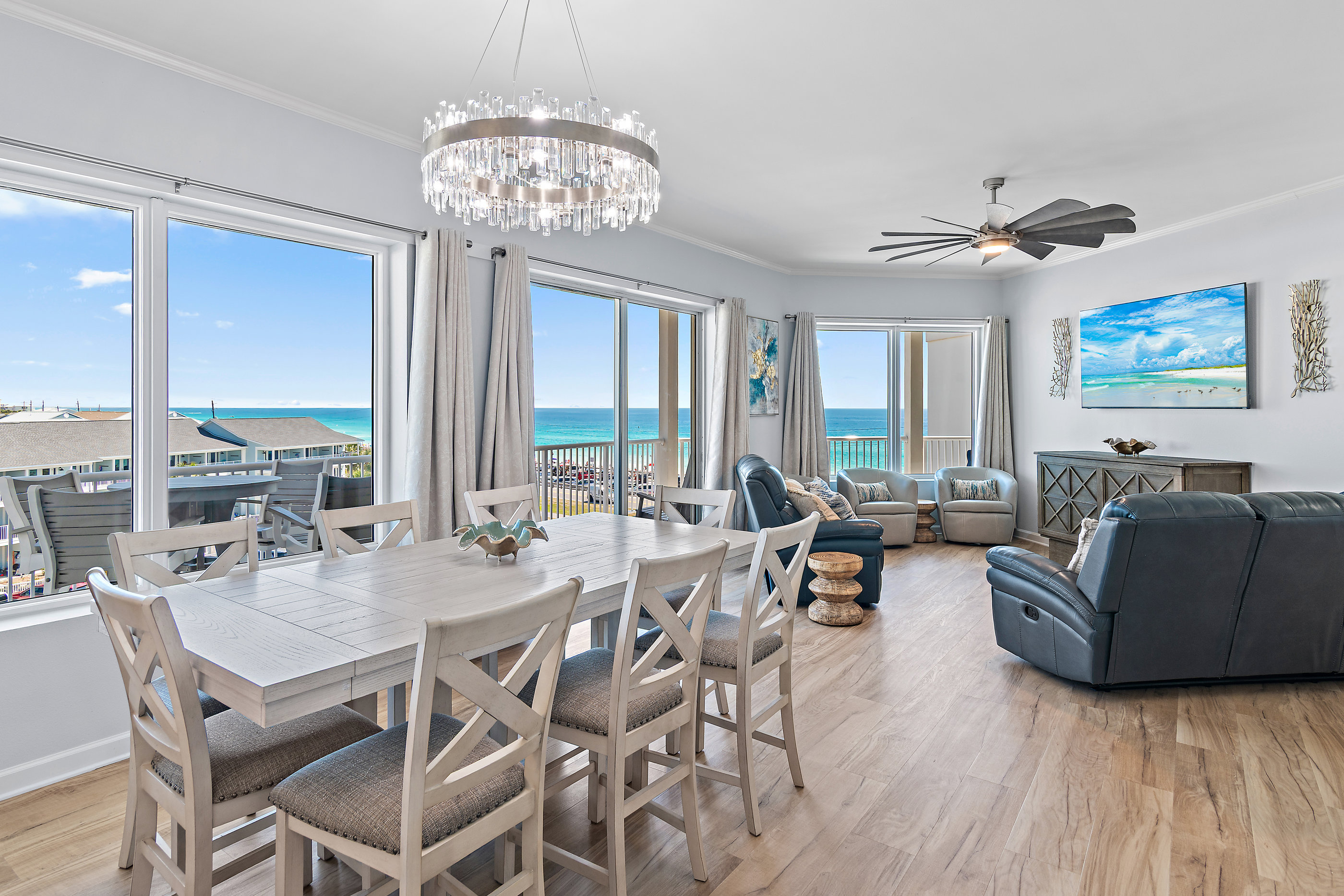 Dining area overlooking the Emerald Coast