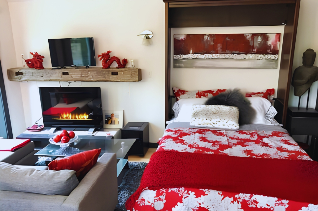 Comfortable queen size bed in the Peterborough ZEN Retreat. 