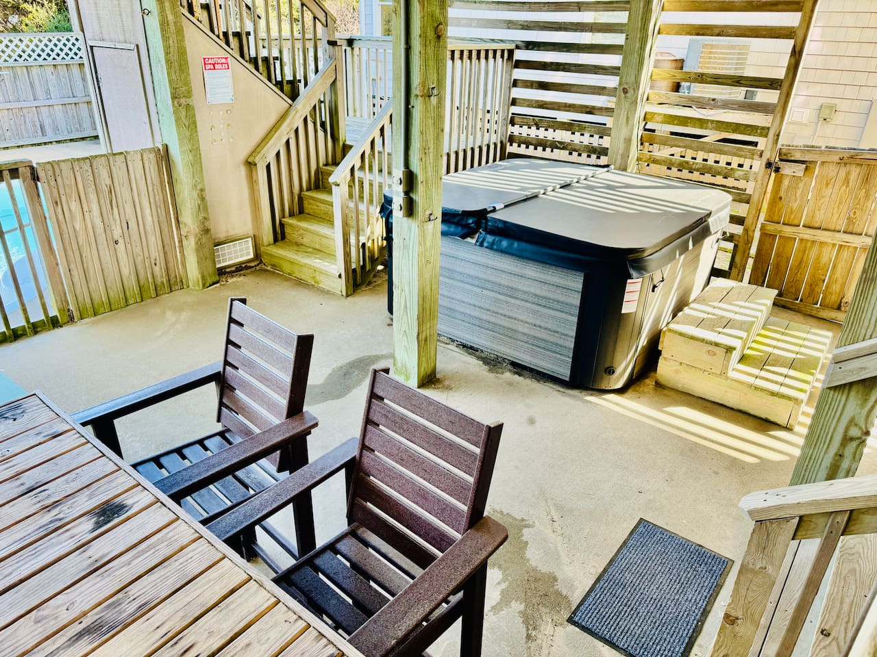 Private hot tub—perfect for evening unwinds.