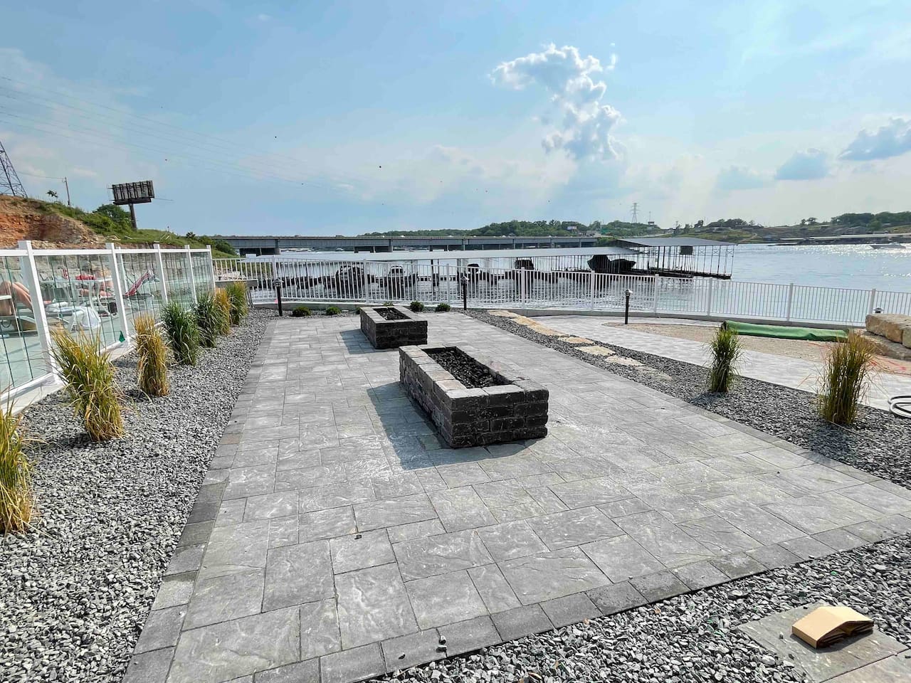 Outdoor gas fire pit areas