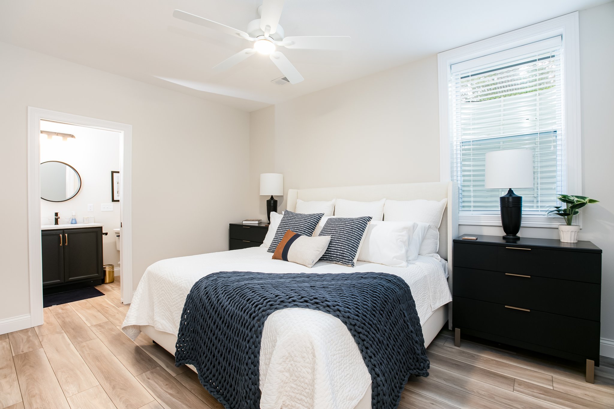 Basement King Bedroom with Attached Bathroom