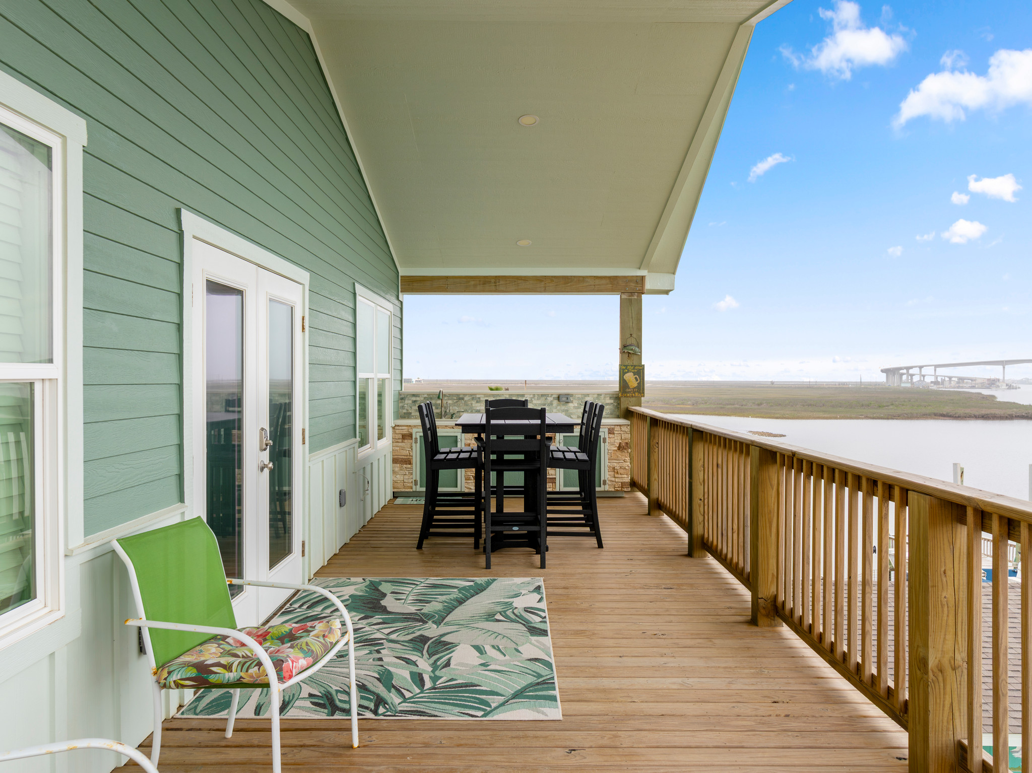 Balcony sitting area looking over ICW with gulf views