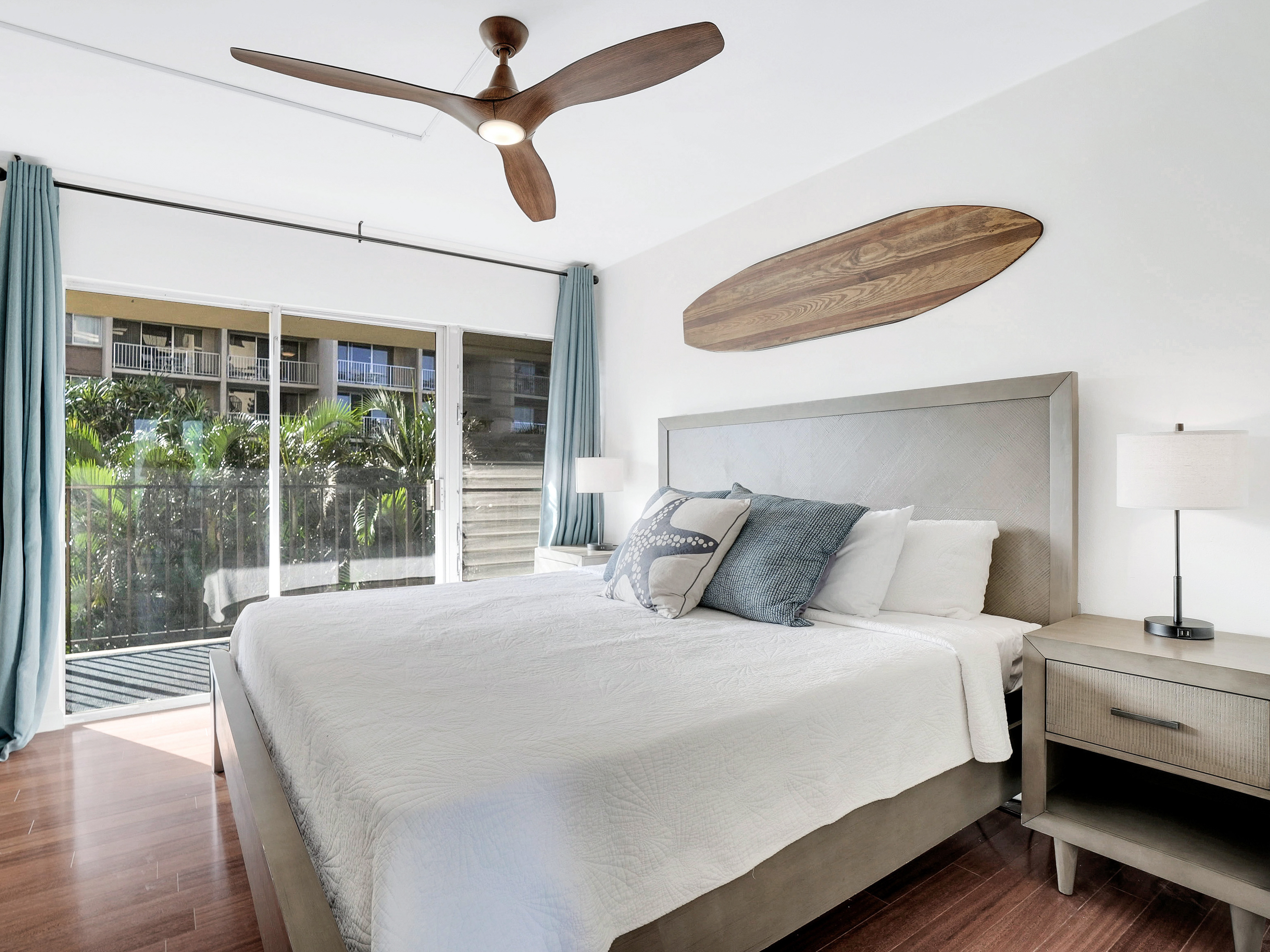Primary bedroom with roomy king bed