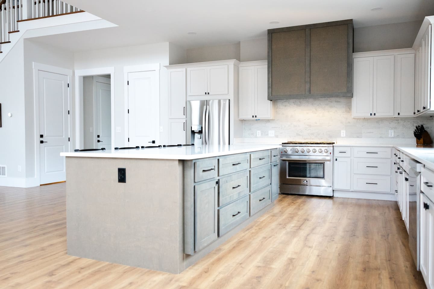 Island seats 5 with an additional two stools in the dining area. Kitchen table upgrade coming soon to accommodate even more guests. Plenty of pantry space, kitchen appliances, dishes, mugs, etc. 