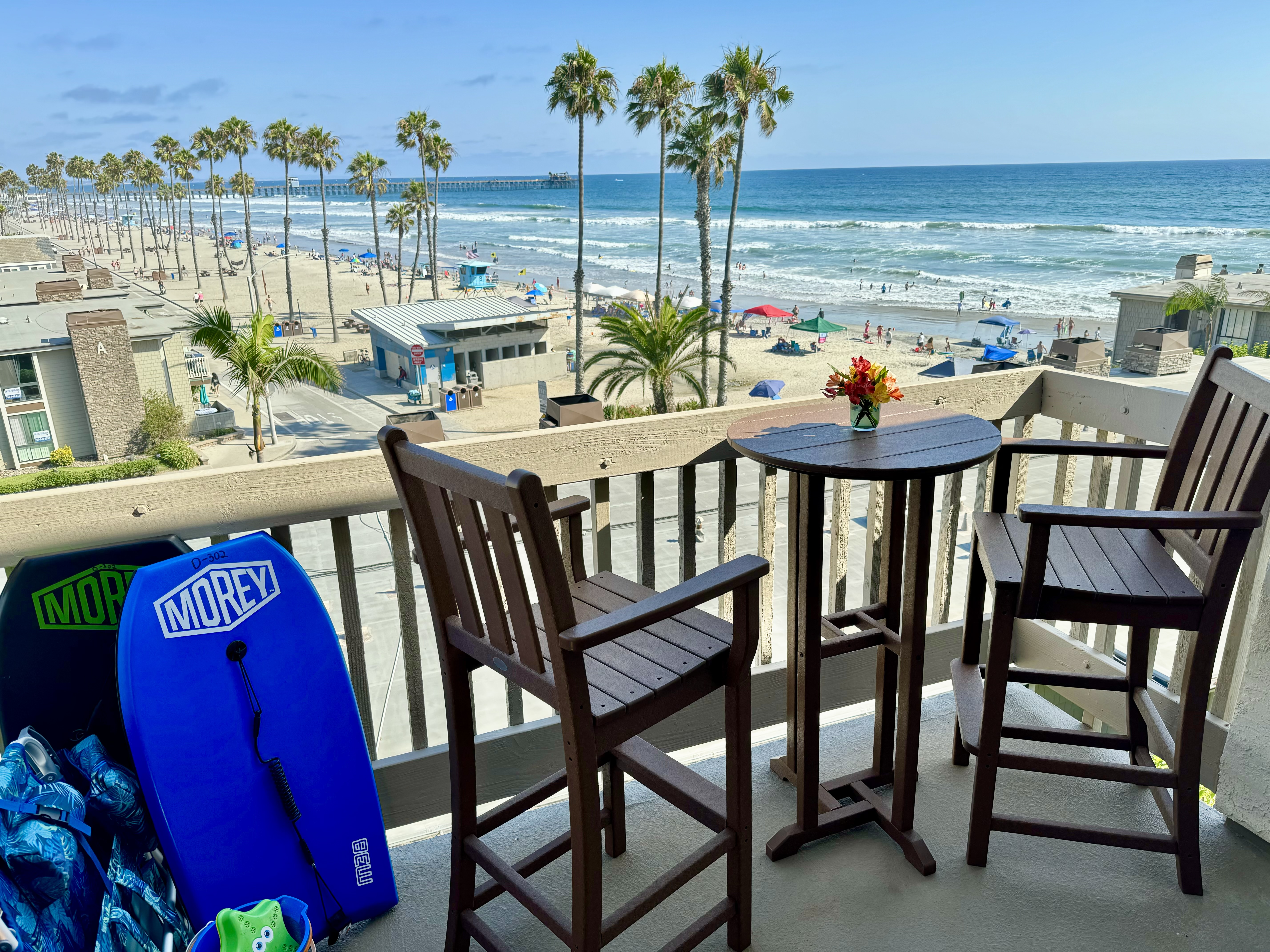 Views of the beach, the strand, and Oceanside Pier
