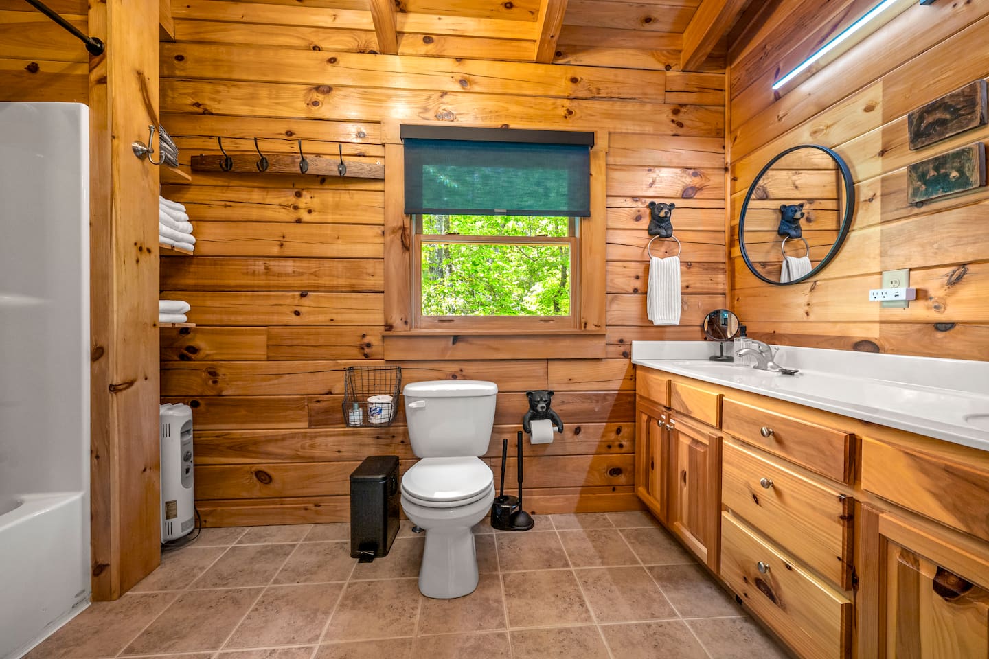 Spacious ensuite master bathroom includes double vanity and sinks and plenty of room to refresh and unwind after a busy day of mountain adventures