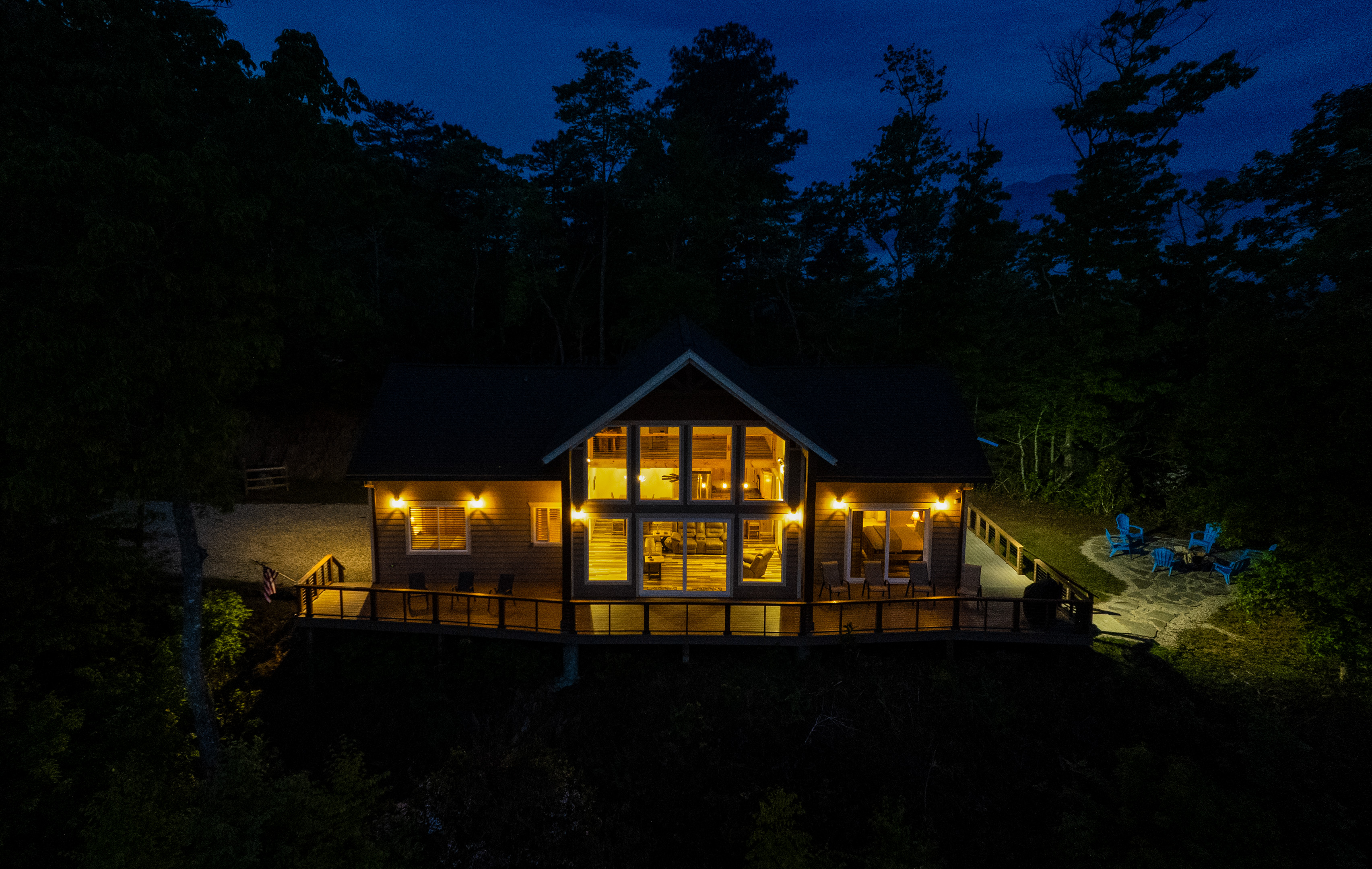 Nighttime View of the Cabin