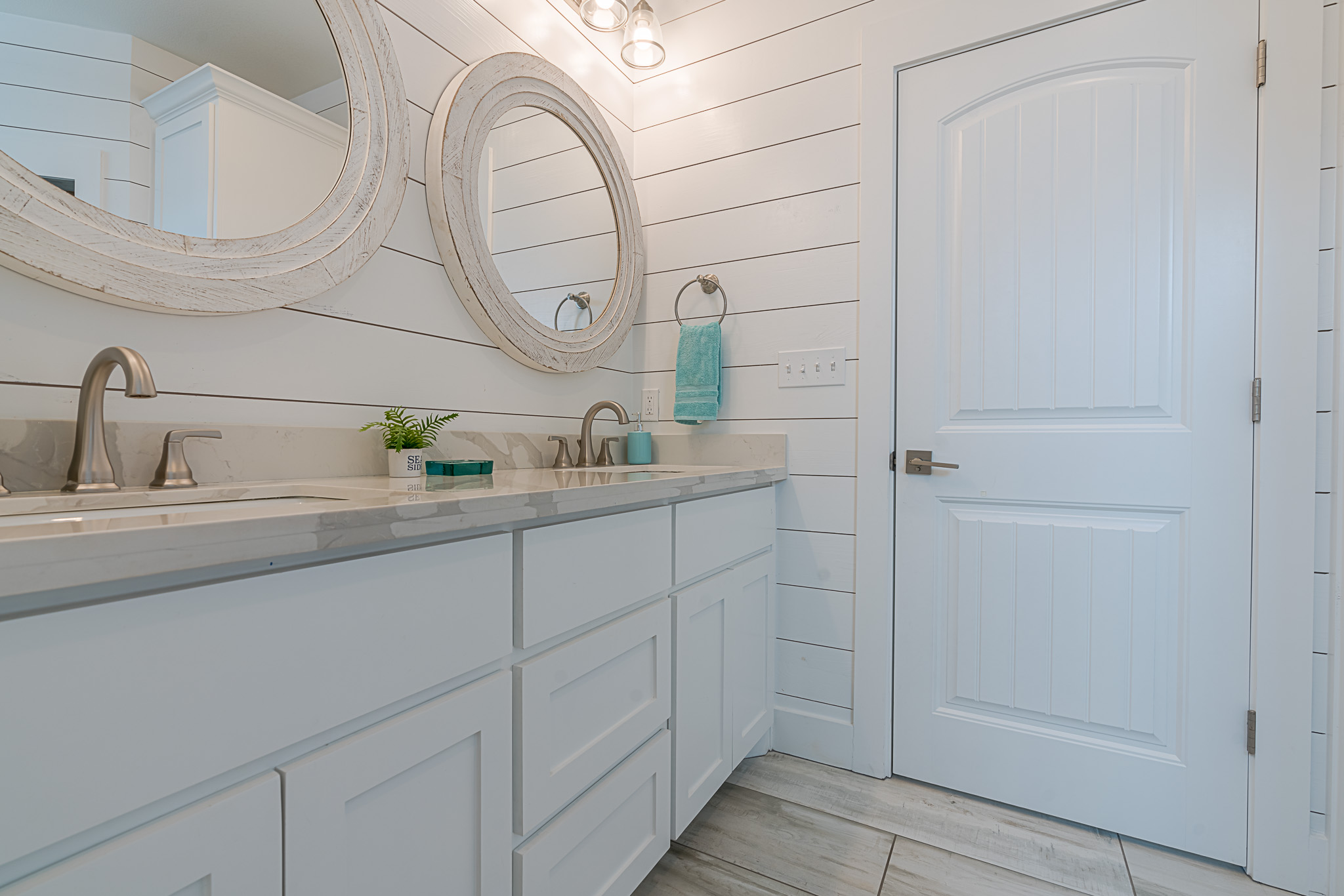 Double vanities in the master bathroom.