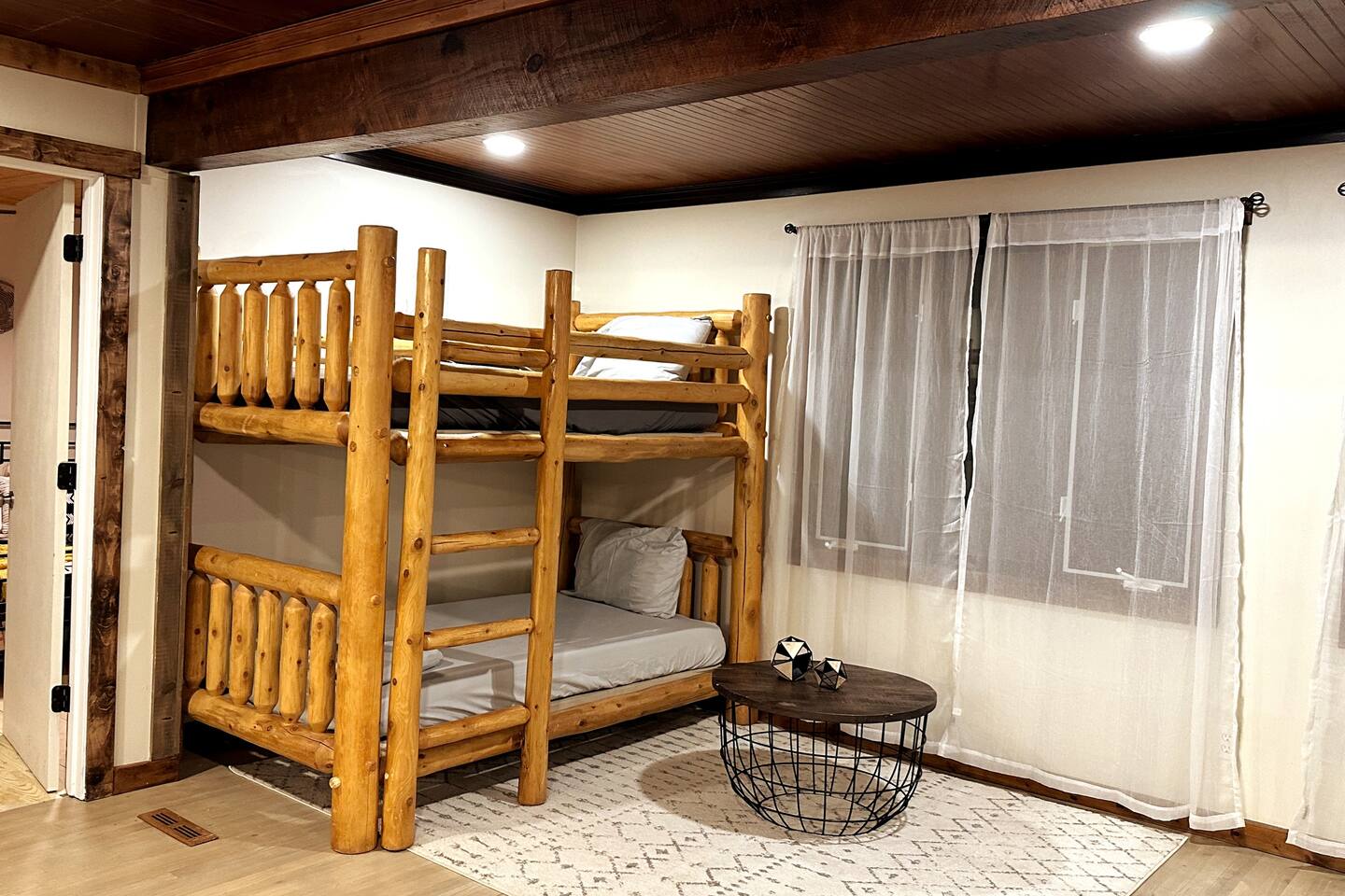 Twin Log Bun-Bed in Living Room for additional sleeping.