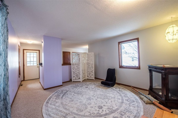 Cozy meditation or yoga space in the common area upstairs.