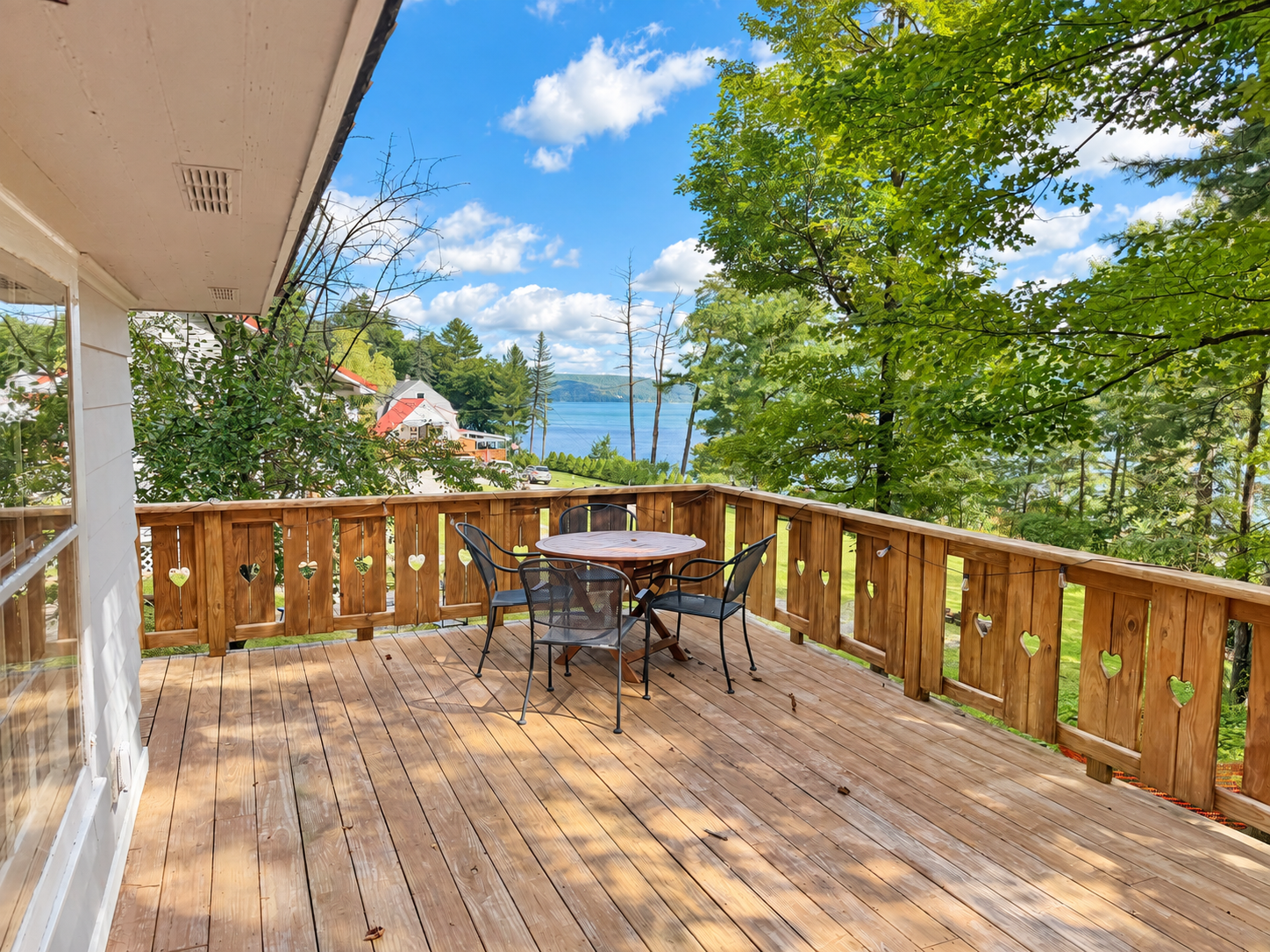 Hatch's Roost large deck overlooking Otsego Lake