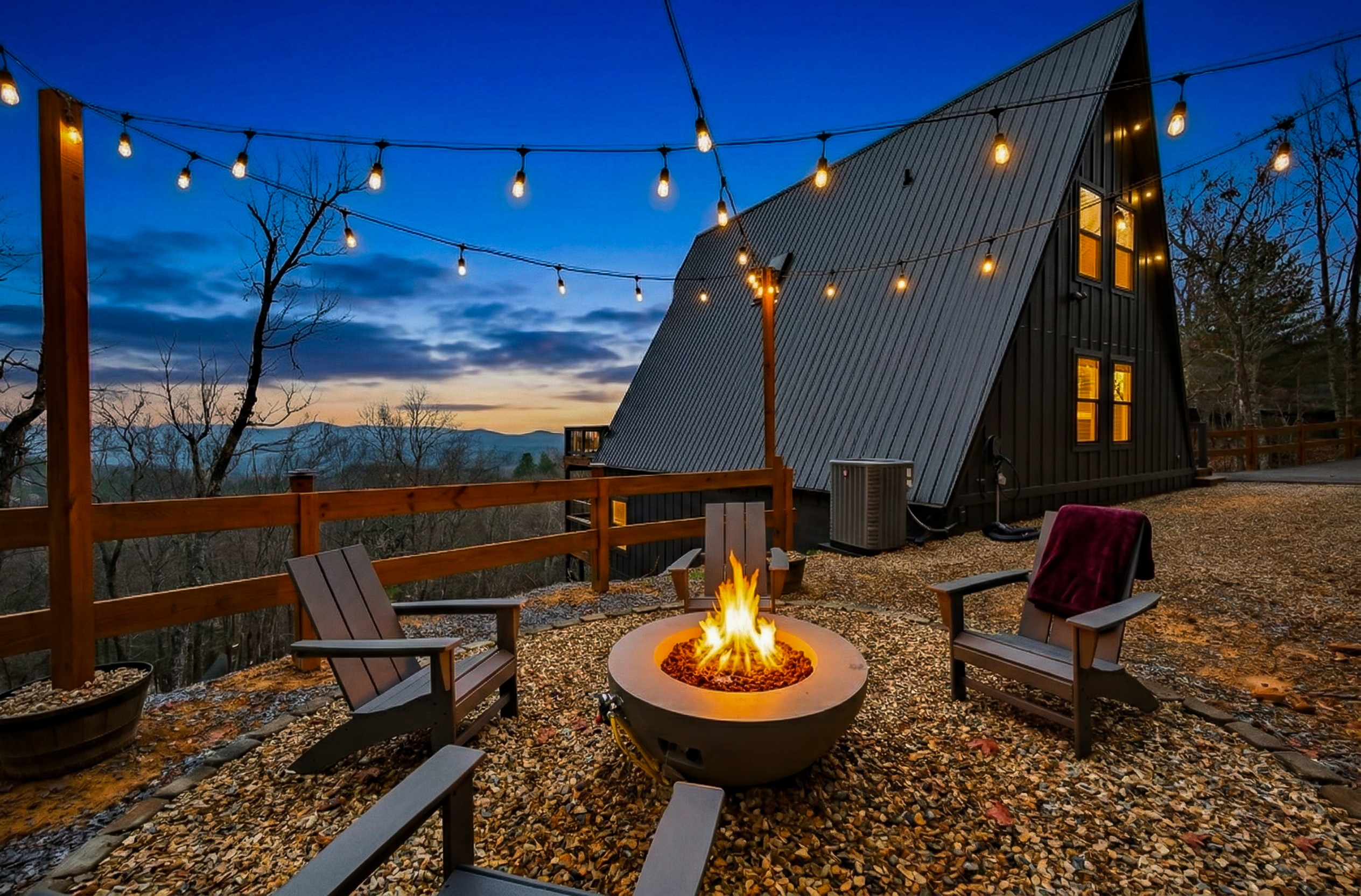 Soak up the evening by fire.