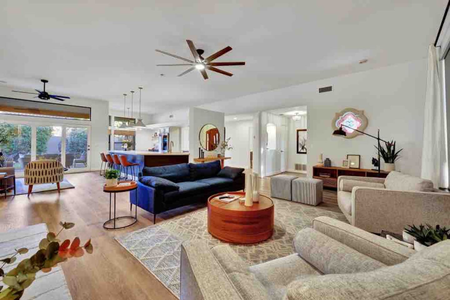 Bright open-plan living room and breathtaking Sedona views