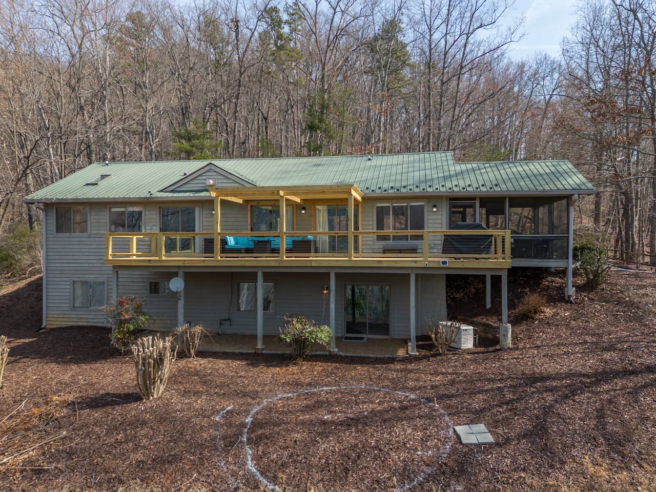 Upper drone view of the home