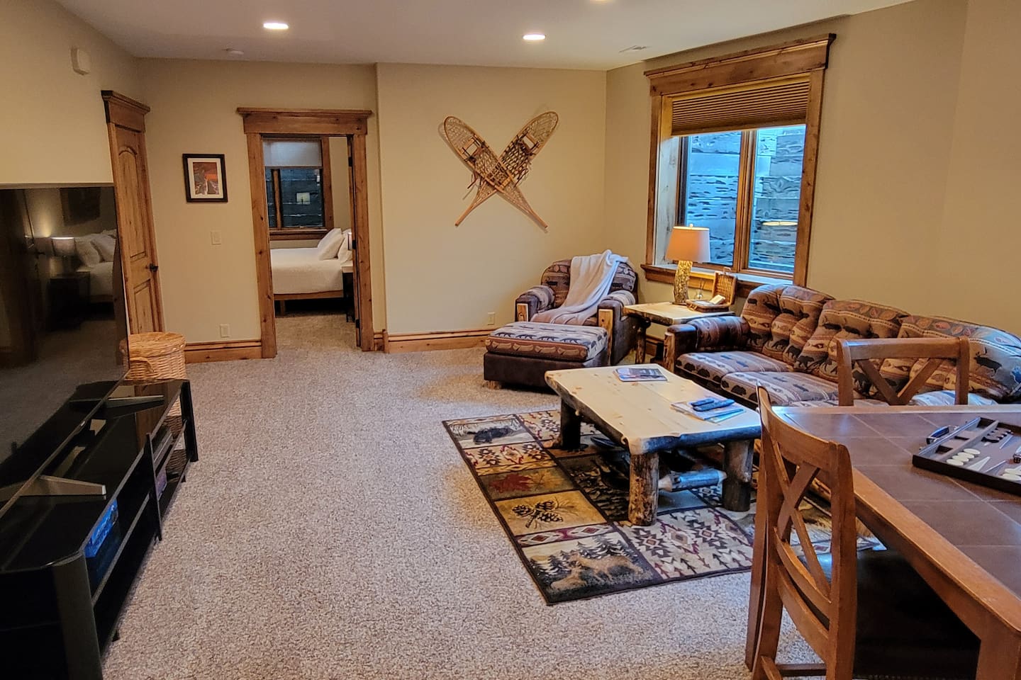 Family room in basement. Great second space to allow your family to spread out!