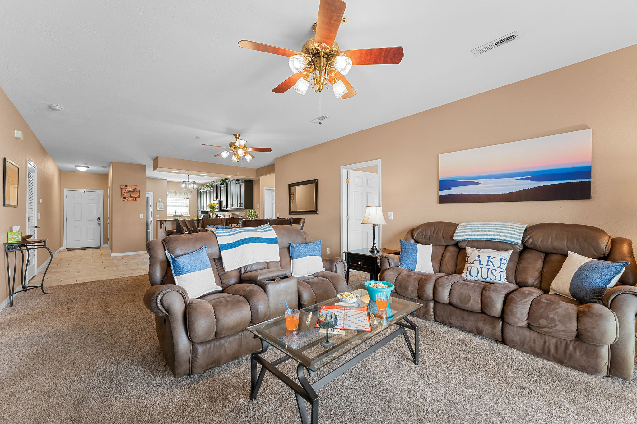 Enjoy the view while you recline on the sofa and chairs
