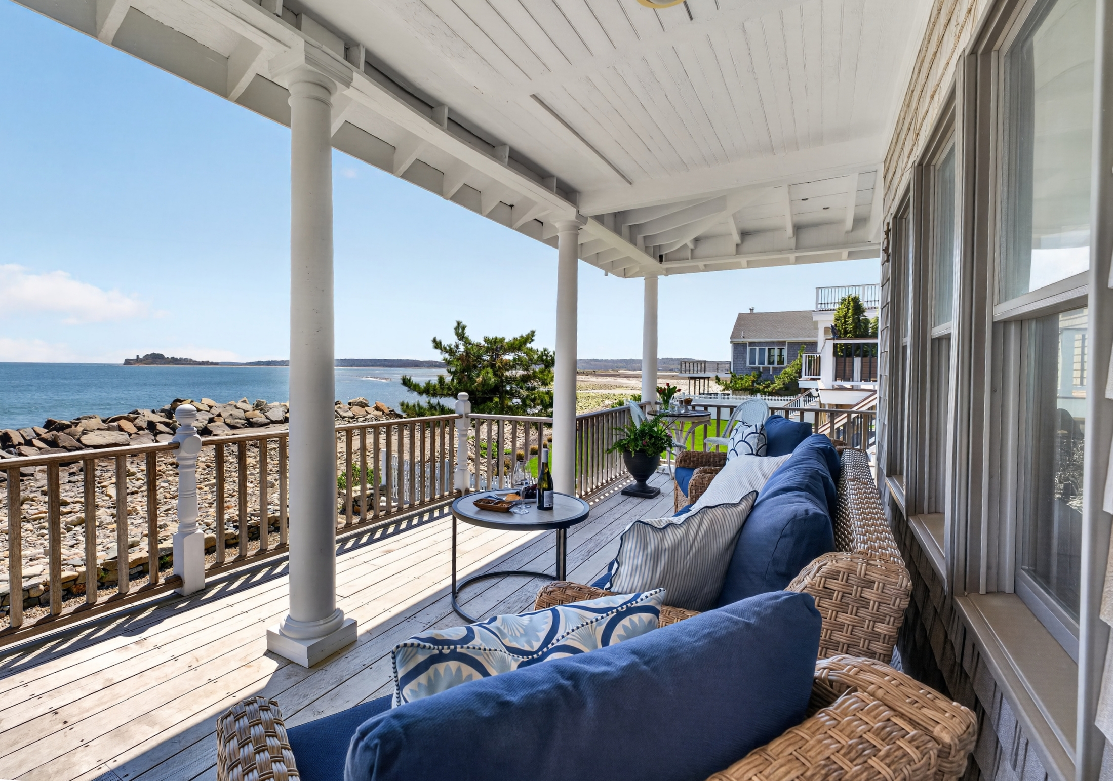 Relax on the deck with sweeping ocean views. 🌊