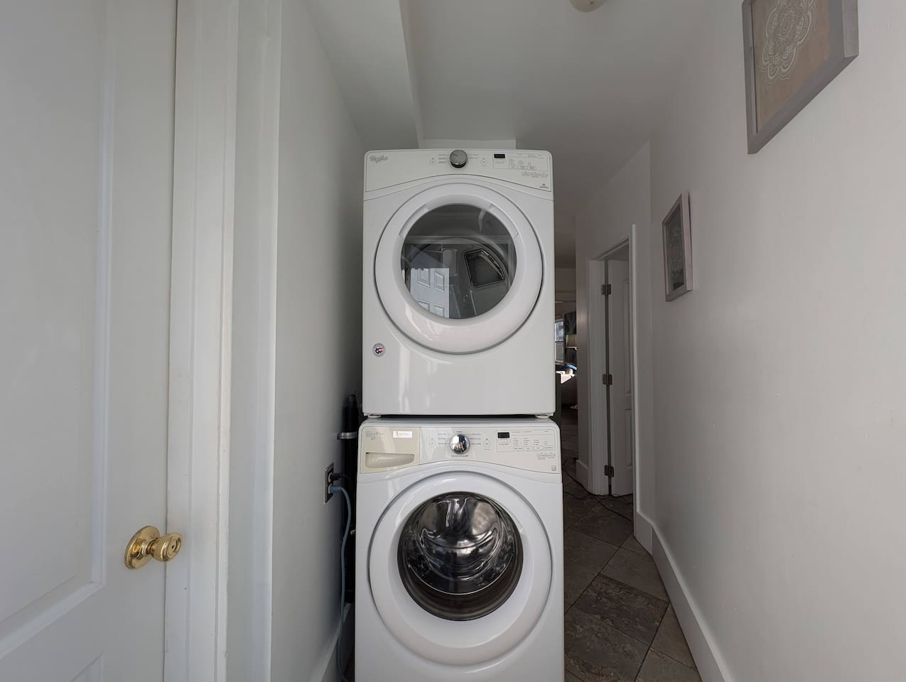 In-unit washer and dryer for added convenience.