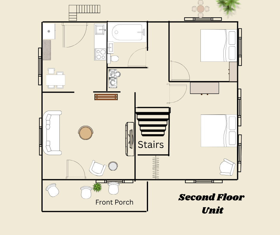 Floor plan of the apartment — not to scale, but it provides a good idea of the layout.