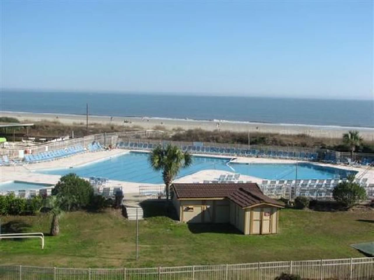 Resort pool and the ocean