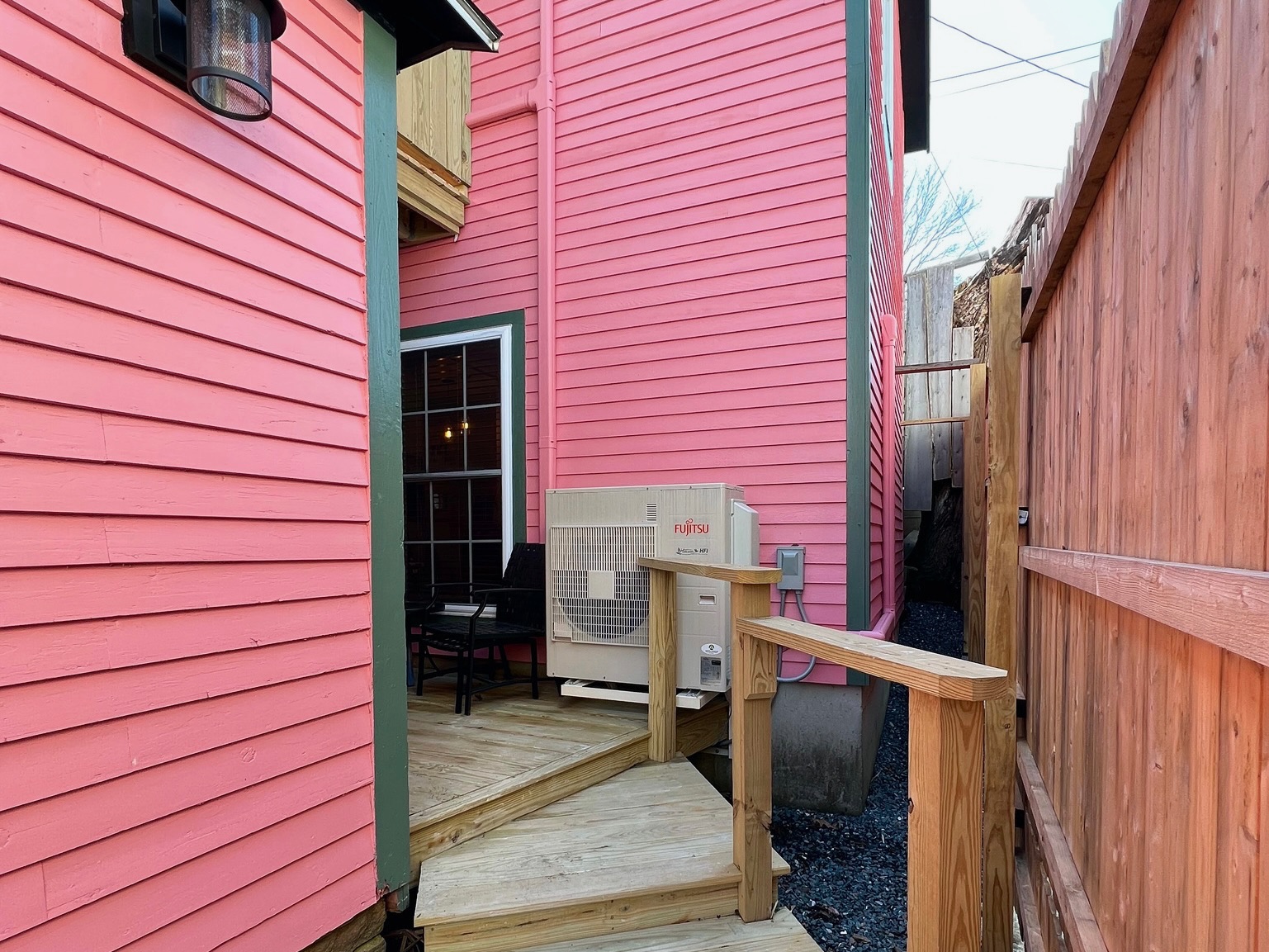 Tucked quietly behind the main storefront you will find the private entrance to your guest house. HVAC Mini Split Units For Heat and AC
