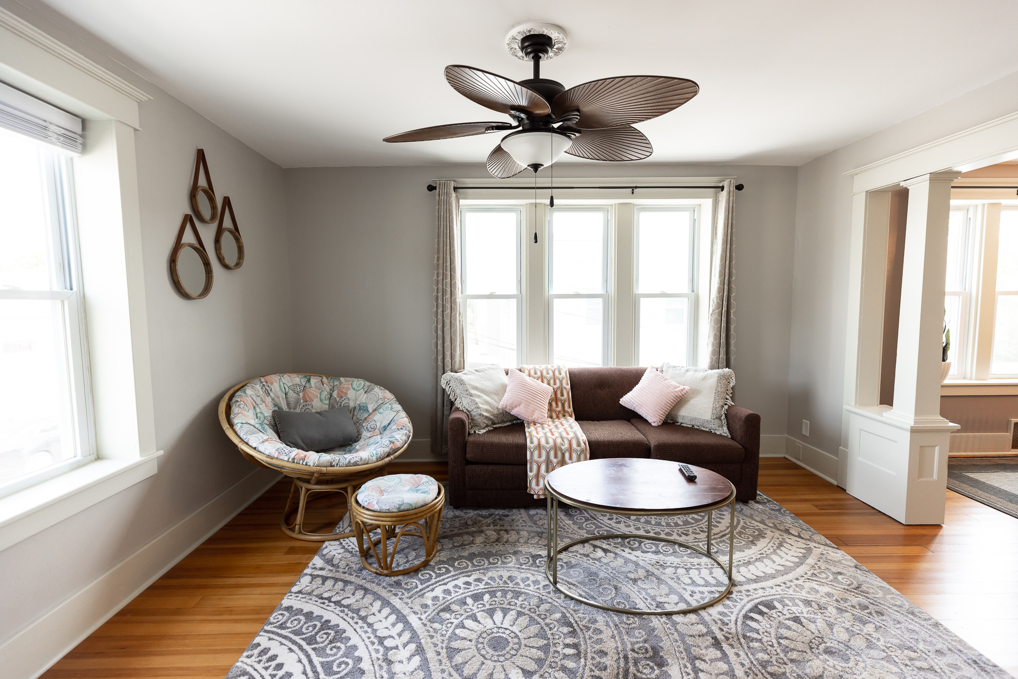 Cozy up in the papasan or relax on the couch as you're perched above Main St with stellar views for watching the hustle and bustle of our small town.