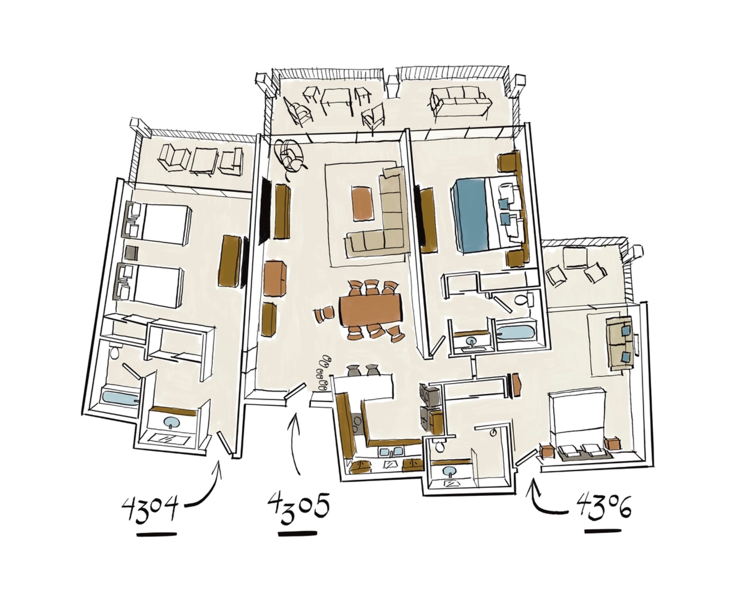 Flexible Hale i Lani floorplan perfect for couples, families, and groups
