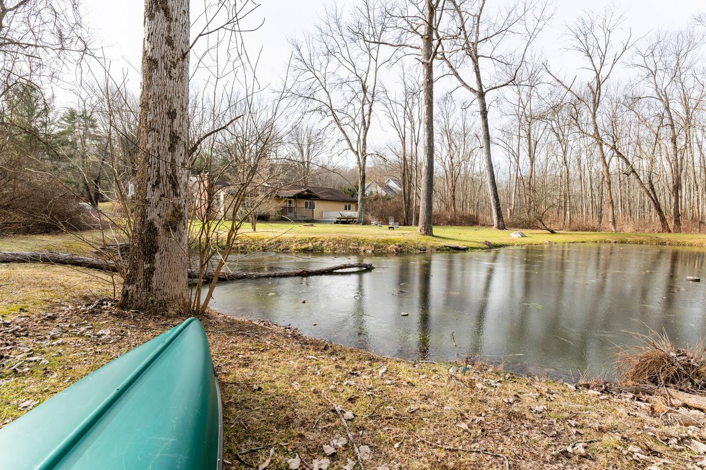 Canoe available for guest use.