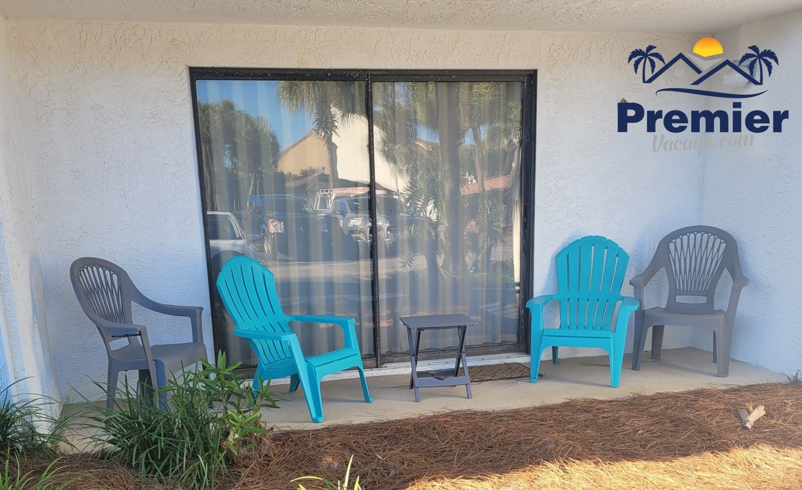 Front patio seating area off of guest bedroom
