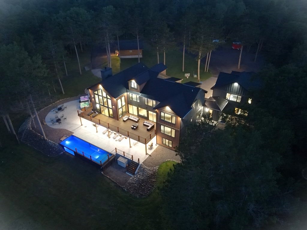 Drone shot at dusk