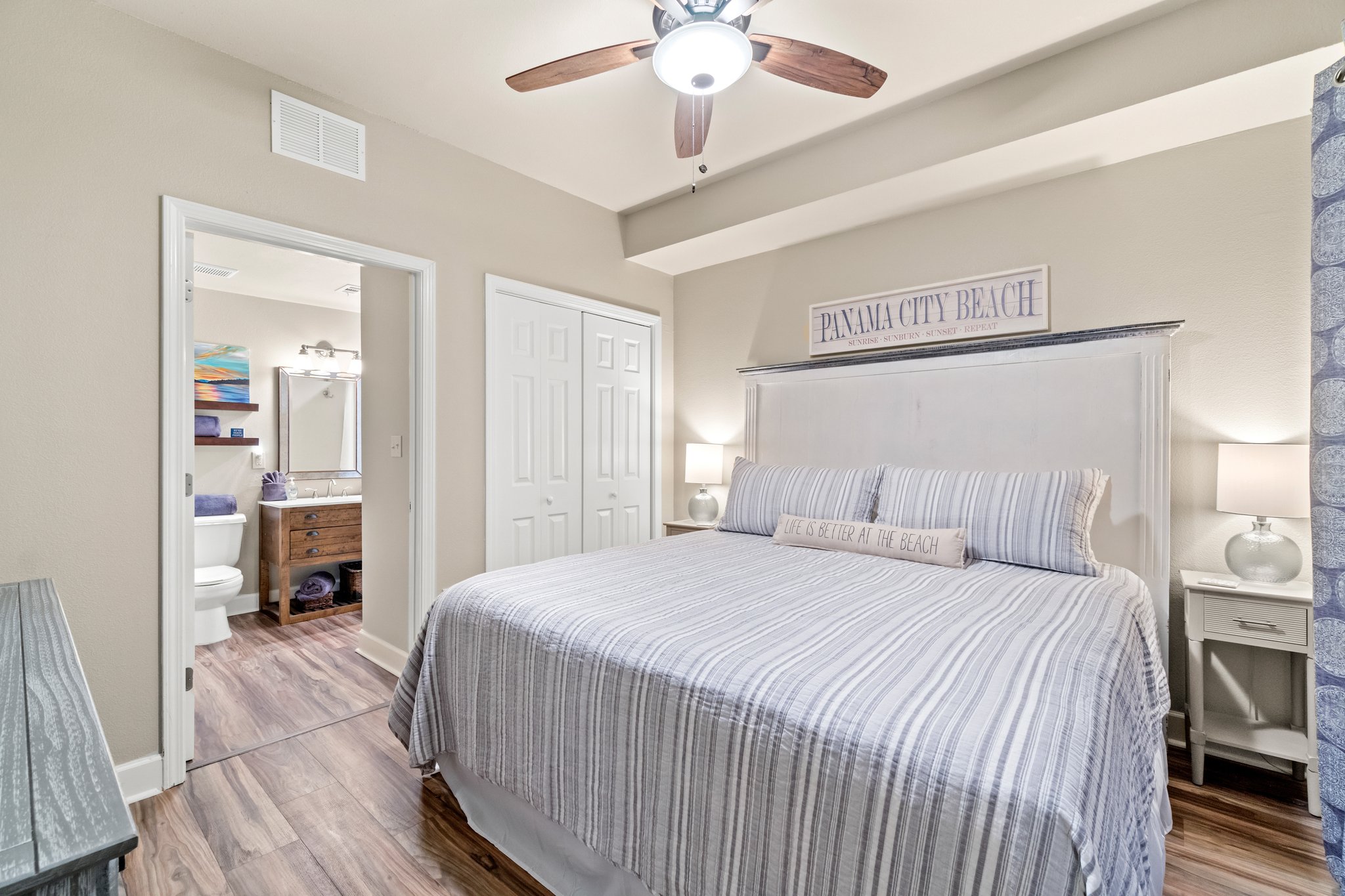 Brand new plush king bed in the master suite 