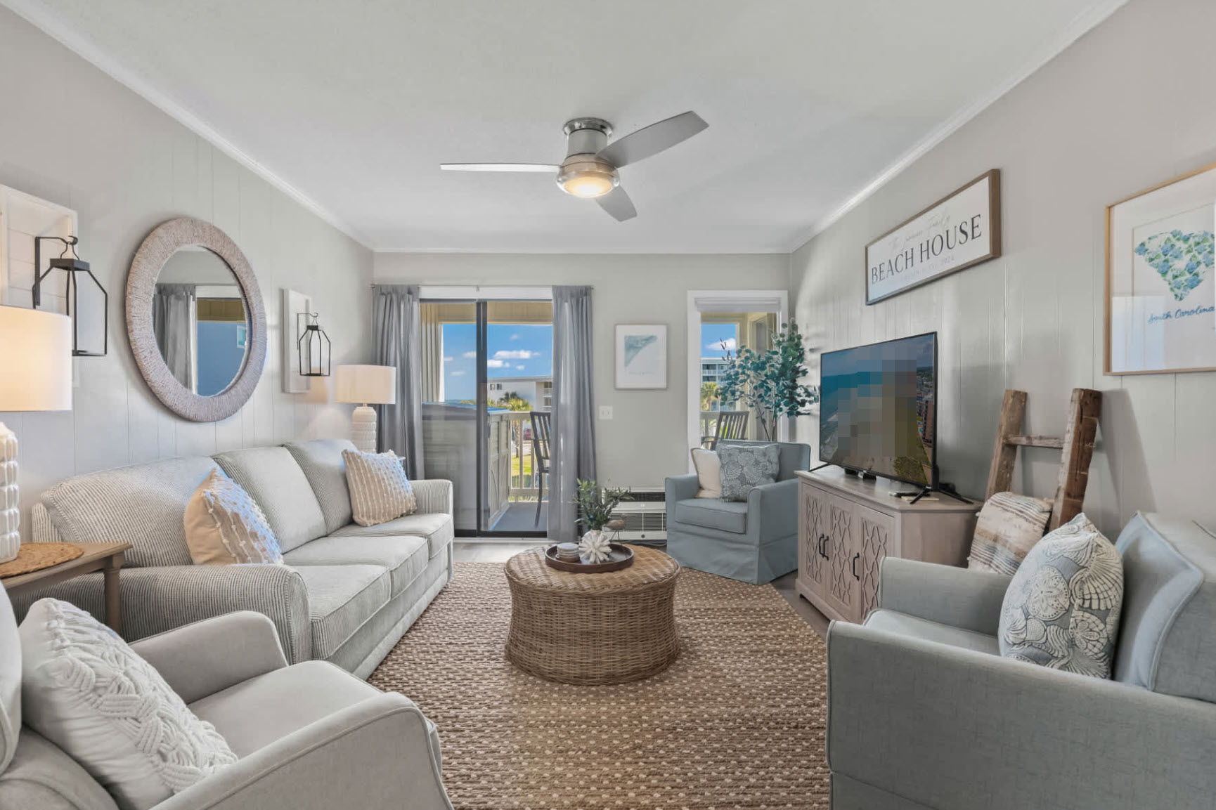 Elegant comfort Living Space with a Private Balcony Access