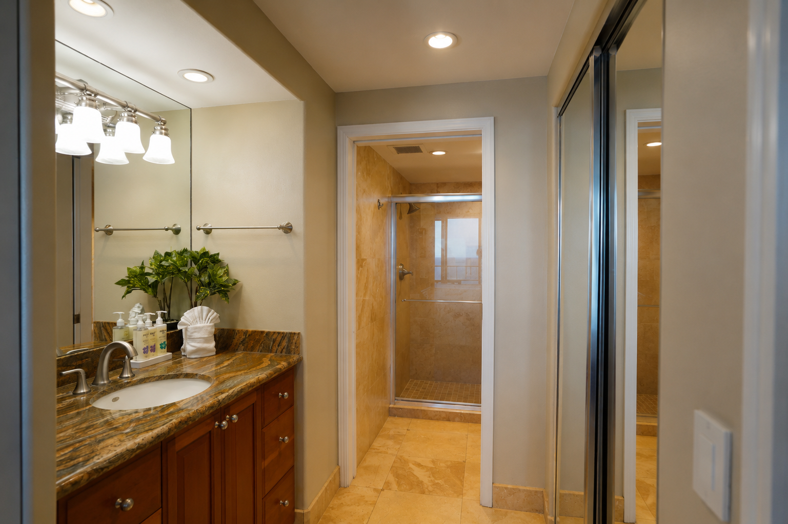 Primary bathroom--bright and spacious