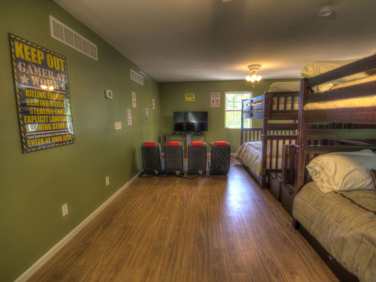 Bunk Room, with Gaming System. Sleeps up to 24. Panoramic Lake Views.