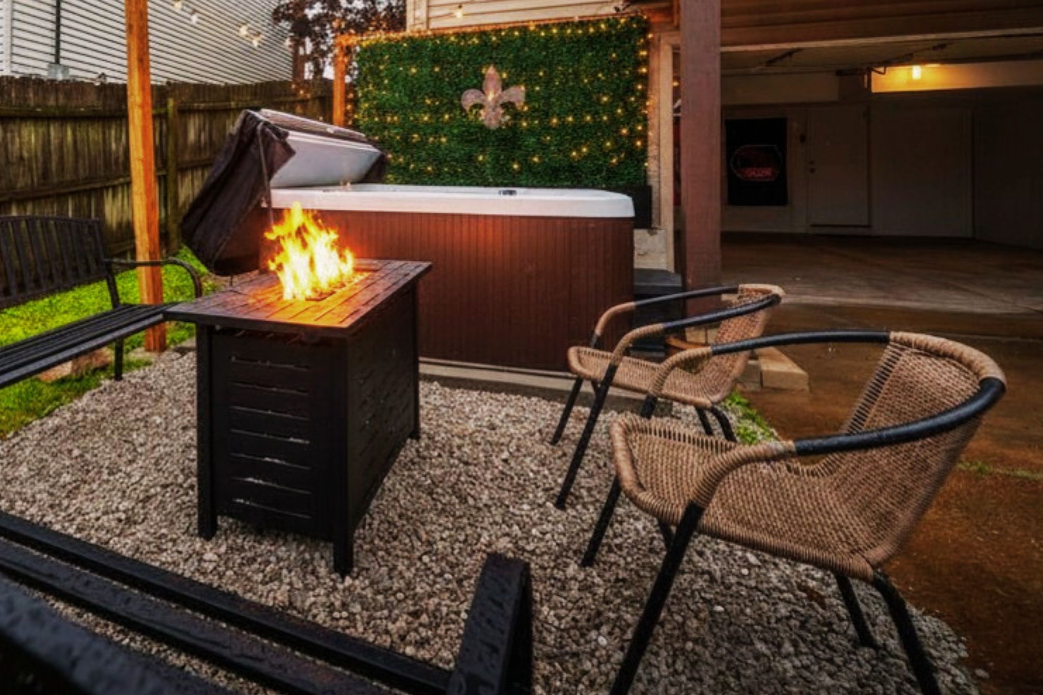 Gather around the fire pit and unwind after a day of exploring.
