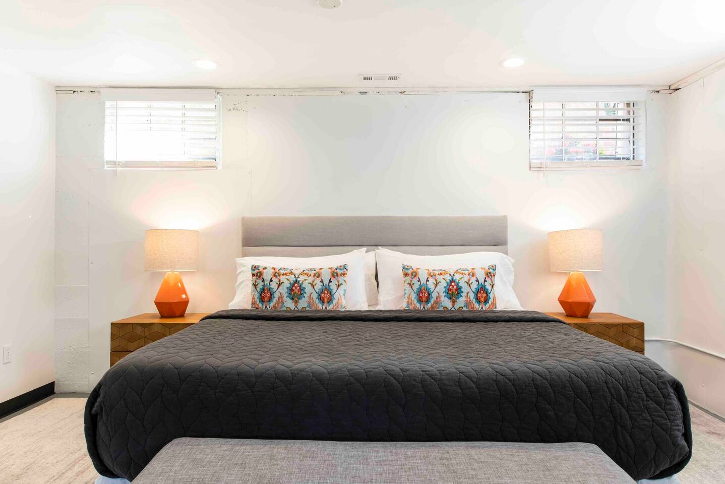 1,000 Sq Ft Newly Renovated Walkout Basement •Private TV area with 50” Smart TV•Access to Backyard•Two King Beds•Brand New Full Bathroom 