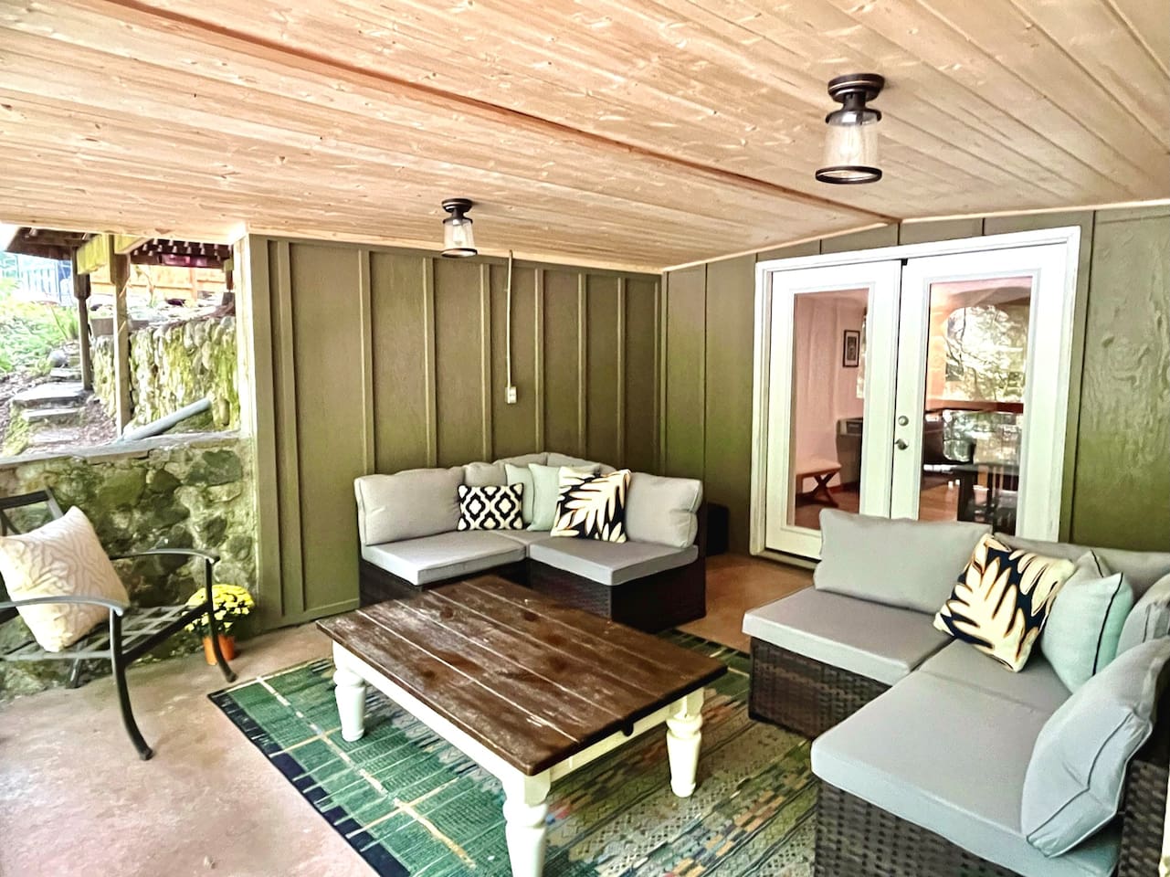 Lower Level Covered Porch with great view of the river