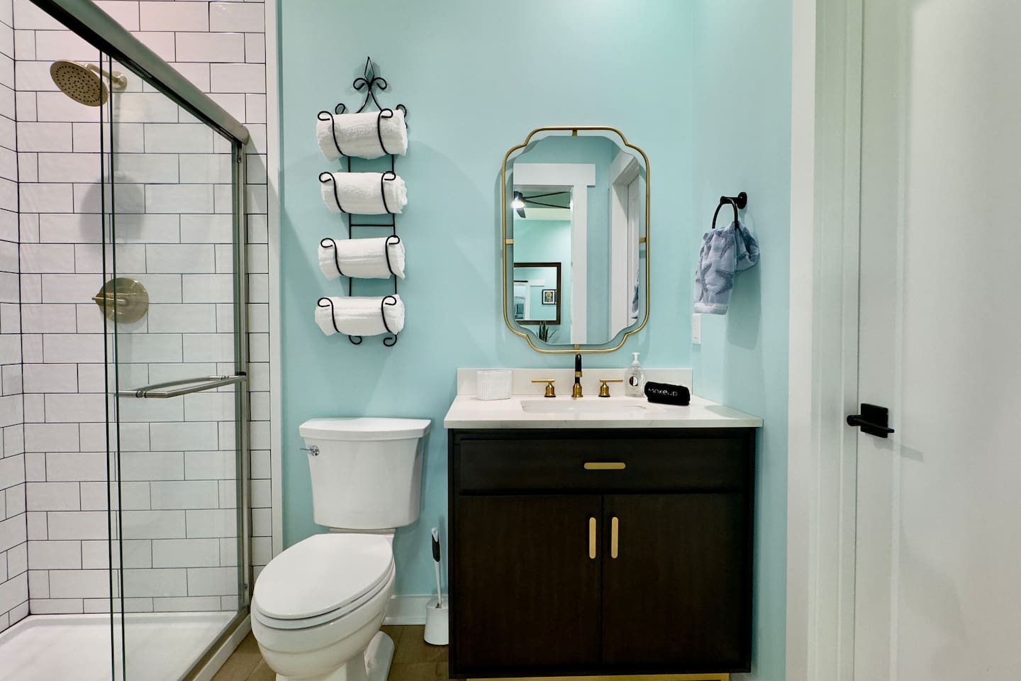 Our bathroom blends style, function, and a fresh feel.