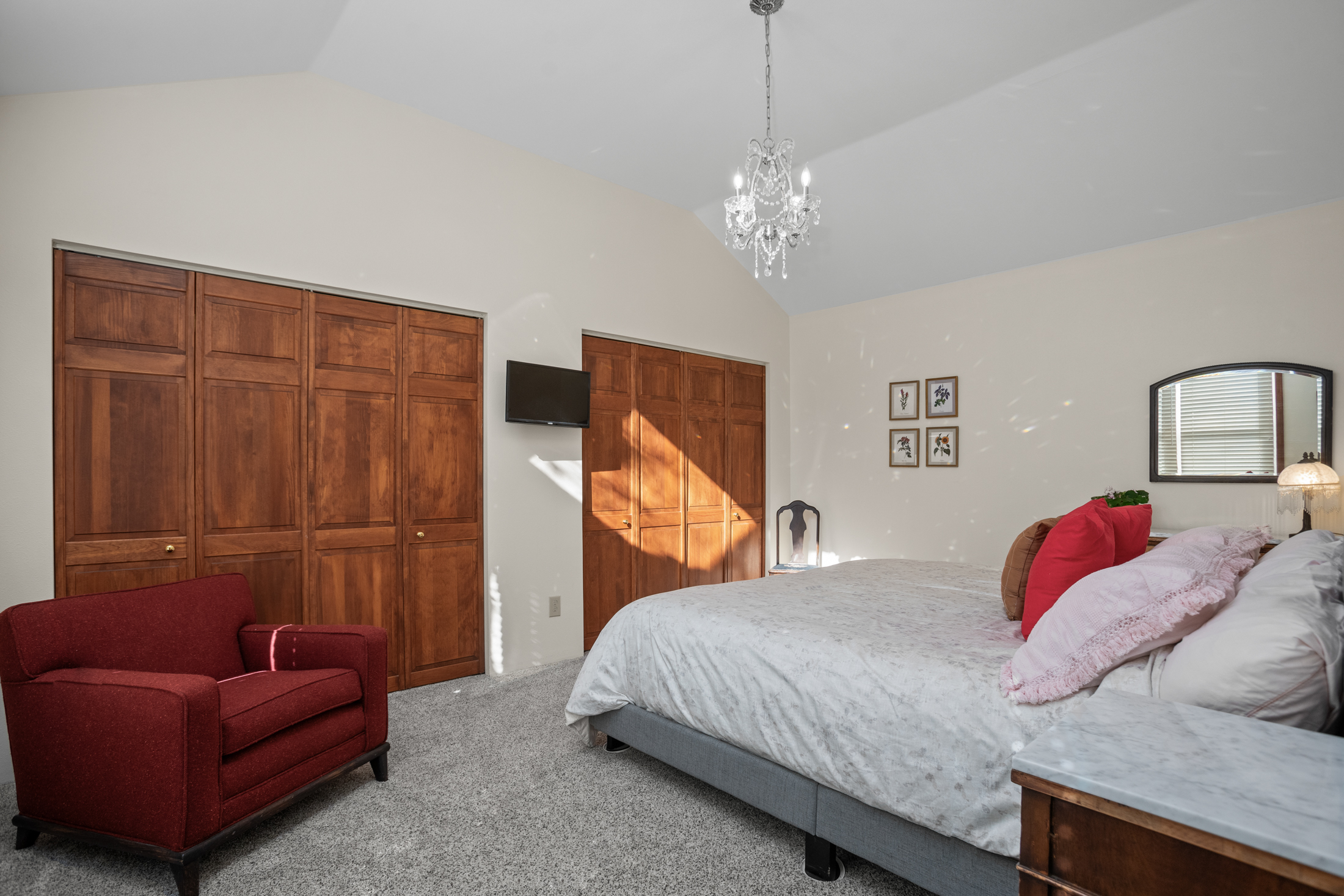 Ground Level - Bedroom 1 - Double Closets and TV