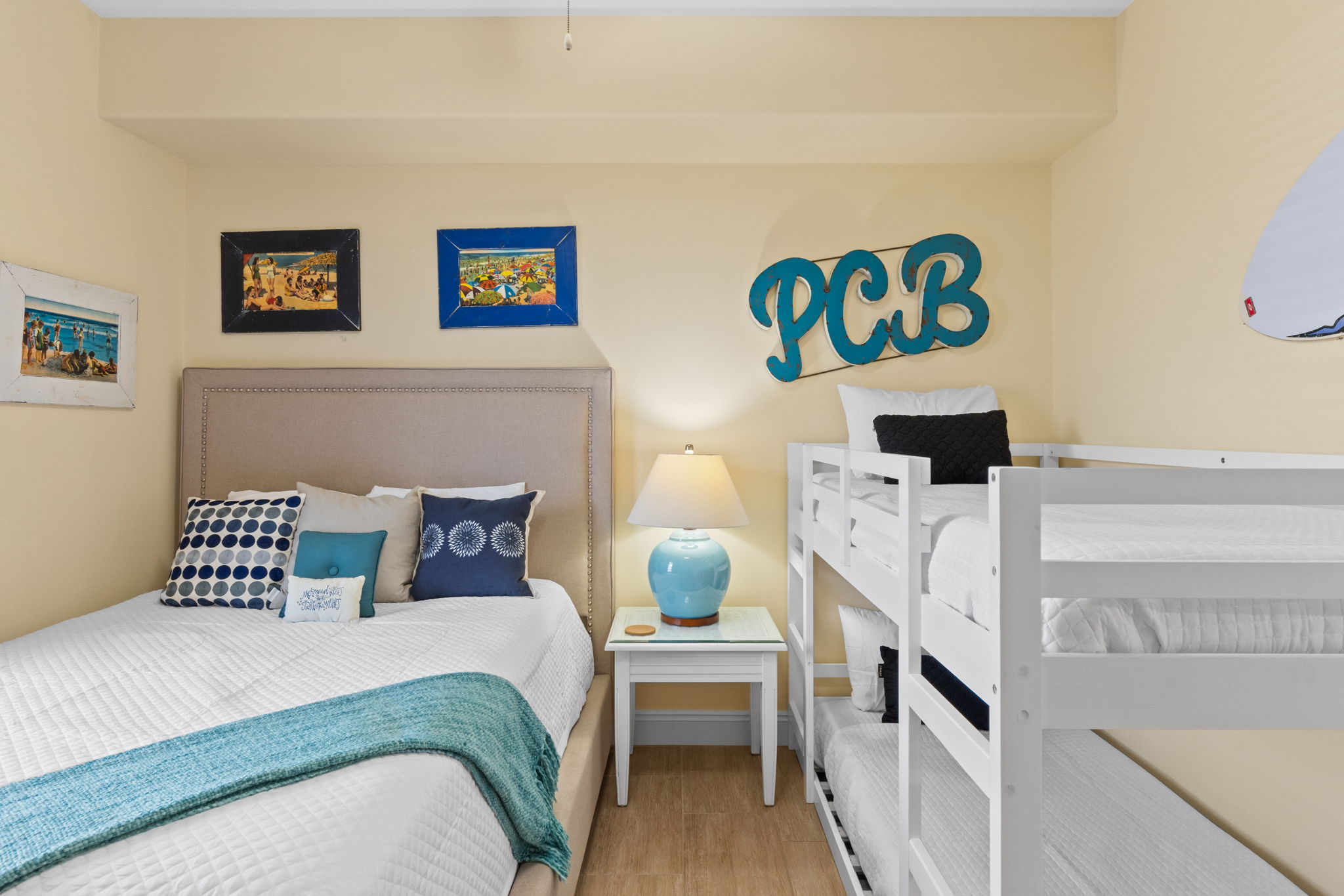 Bedroom 2 with Queen Bed and Twin Bunk Beds