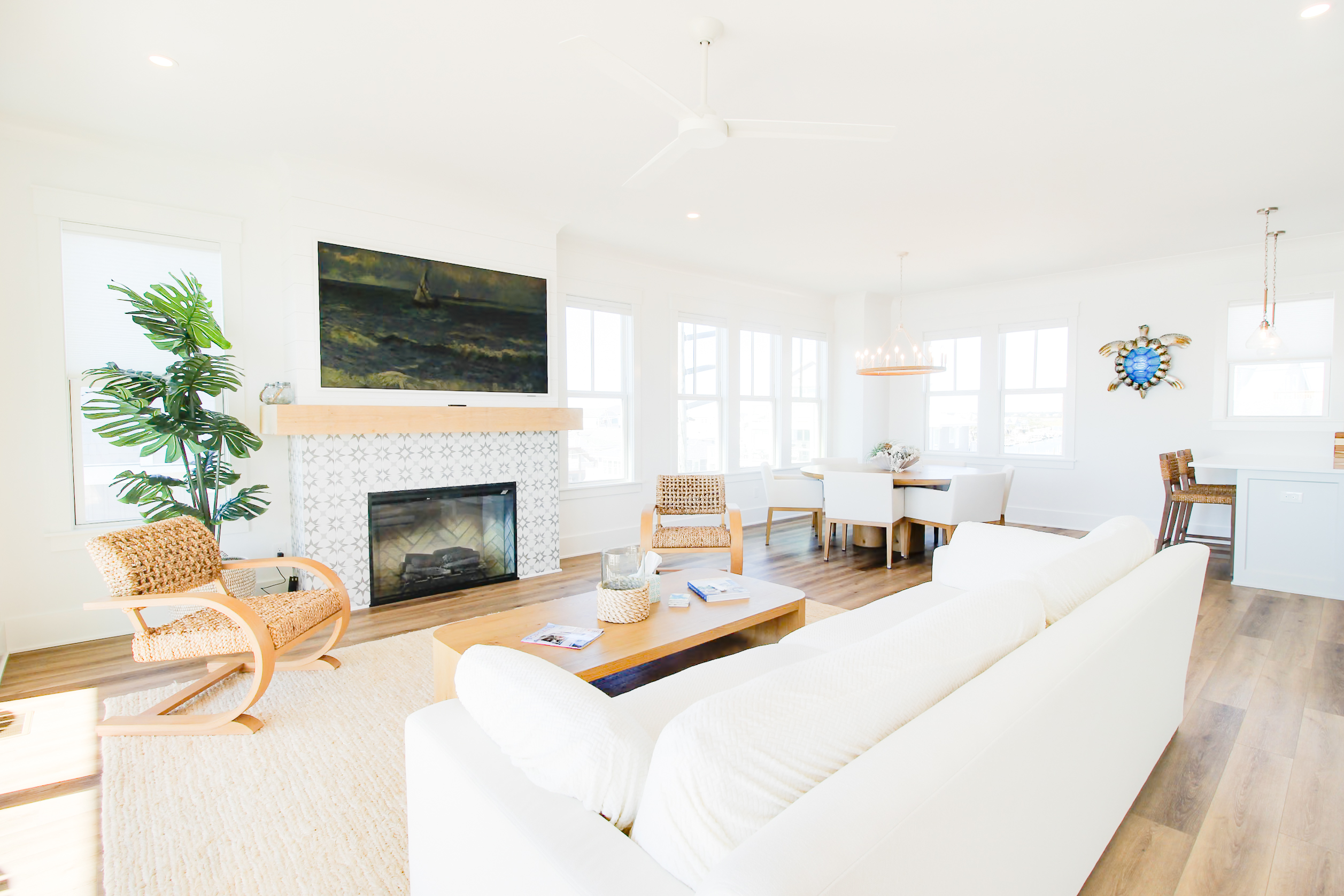 Open Living Room & Dining Room