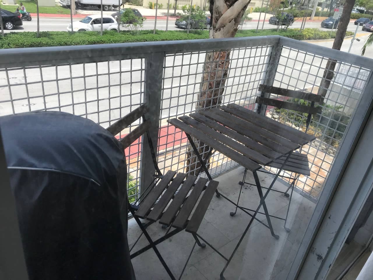 Balcony with water view and BBQ