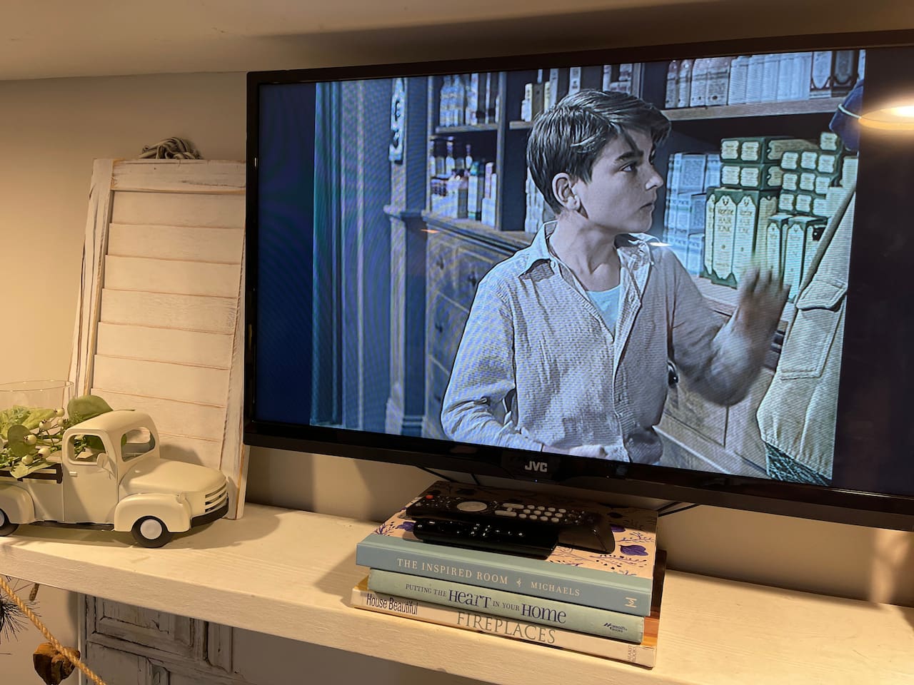 Enjoy a flat screen tv with Amazon fire stick with remote in your cozy main bedroom.  