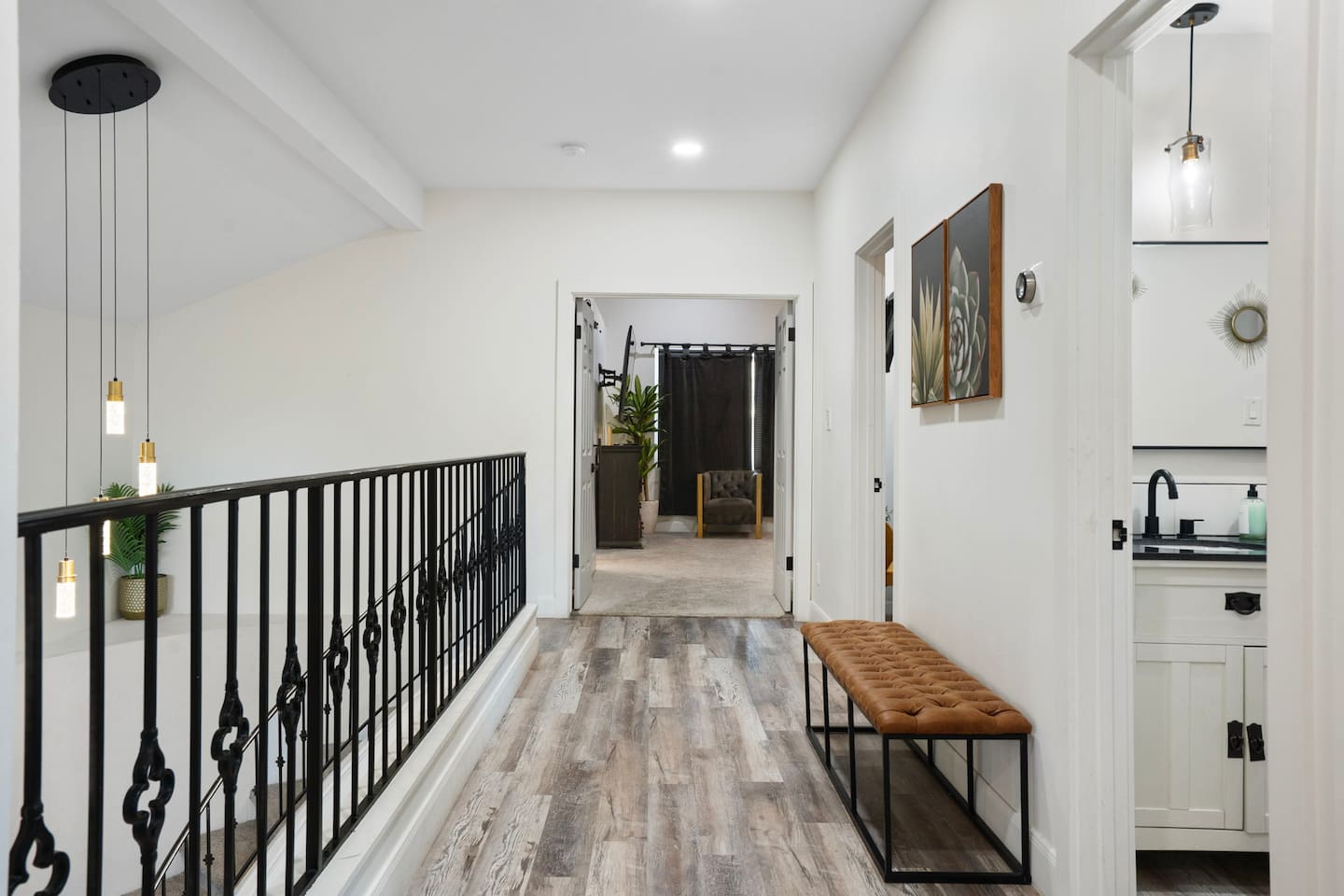Designer touches carry through every corridor, from lighting to art.