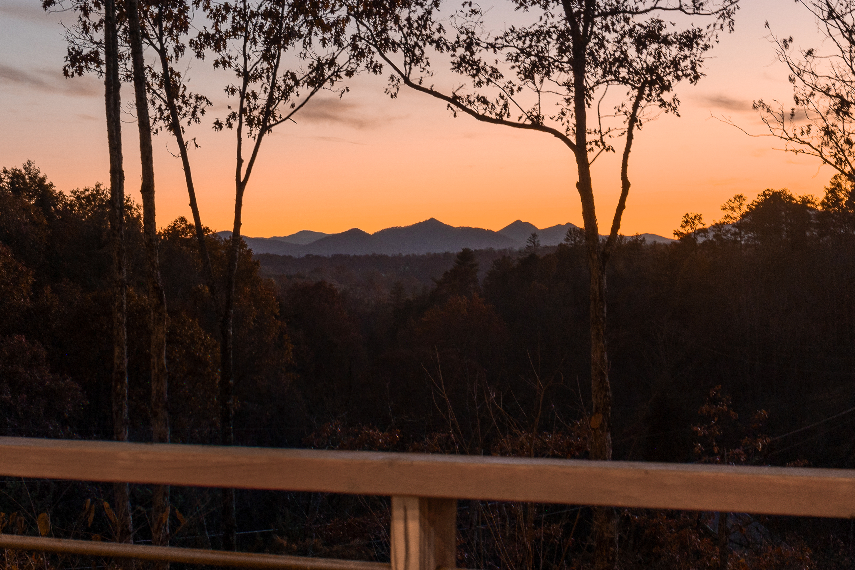 {Sunset Views} Capture your Instagrammable moment as the Blue Ridge glows in sunset—priceless, wide-open mountain views.