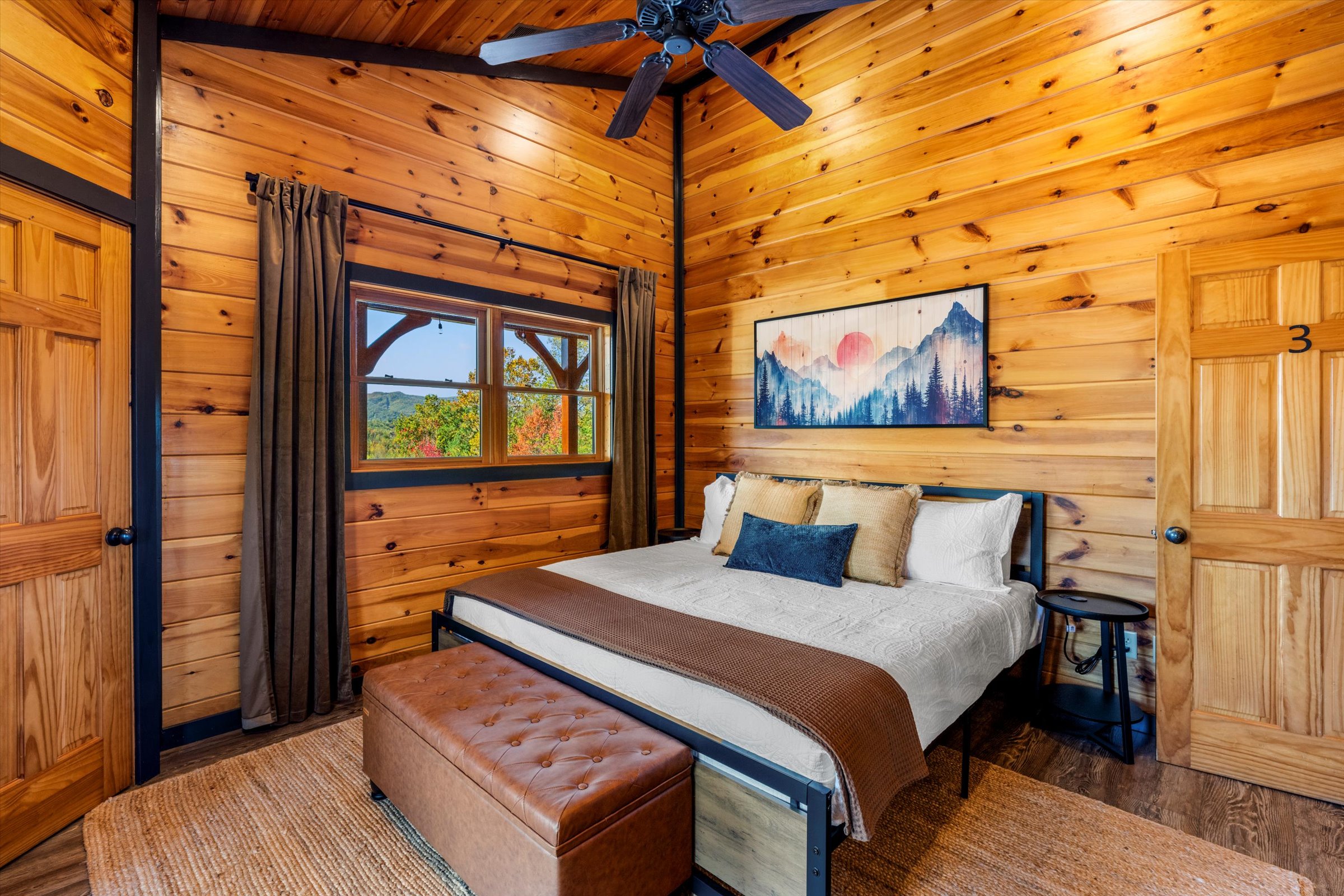 Bedroom 3 (upstairs) has a king bed and private bathroom