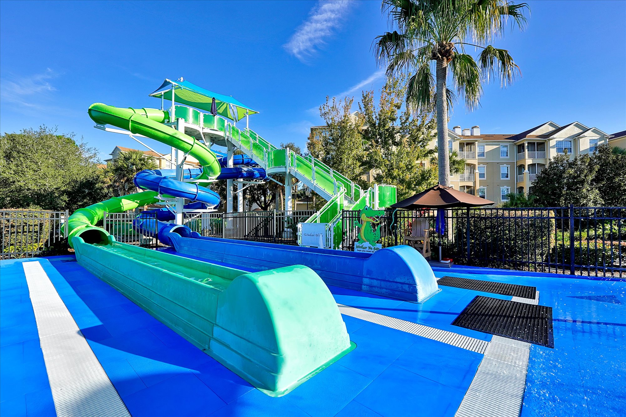 Dueling slides finish line