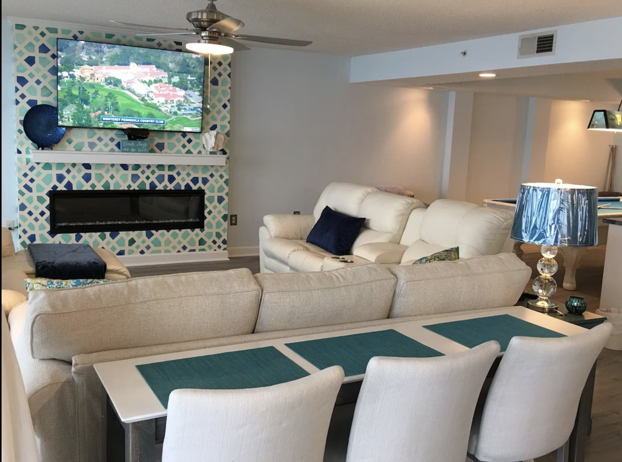 We've added a small seating area behind the couch in the living room to allow someone to eat a meal or a quick snack while still keeping an eye on the tv.